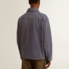 Giacca da uomo blu in denim di cotone con trattamento invecchiato