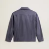 Giacca da uomo blu in denim di cotone con trattamento invecchiato