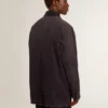 Giacca da uomo in denim con dettagli consumati e collo in pelle