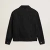 Giacca da uomo in denim nero con lavaggio singolo