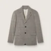 Giacca da uomo in lana grigia con motivo Prince of Wales