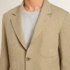 Giacca da uomo monopetto beige a righe sottili con vestibilità oversize