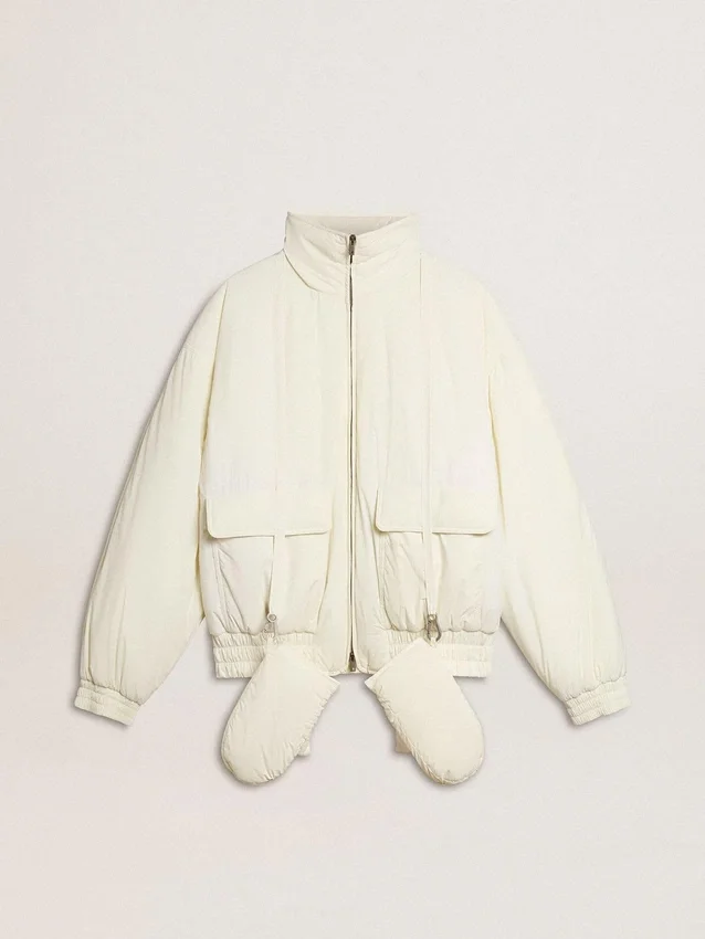 Giacca imbottita da donna color crema