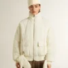 Giacca imbottita da donna color crema