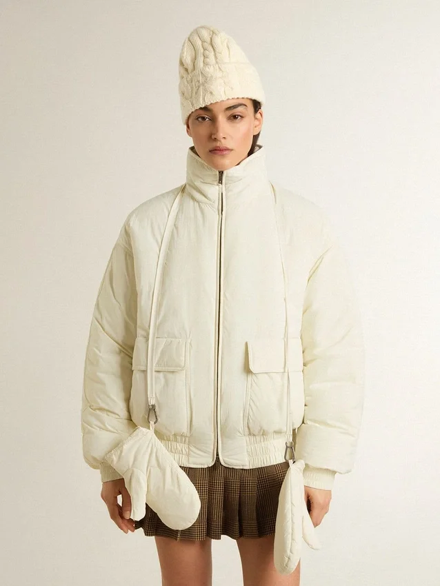 Giacca imbottita da donna color crema