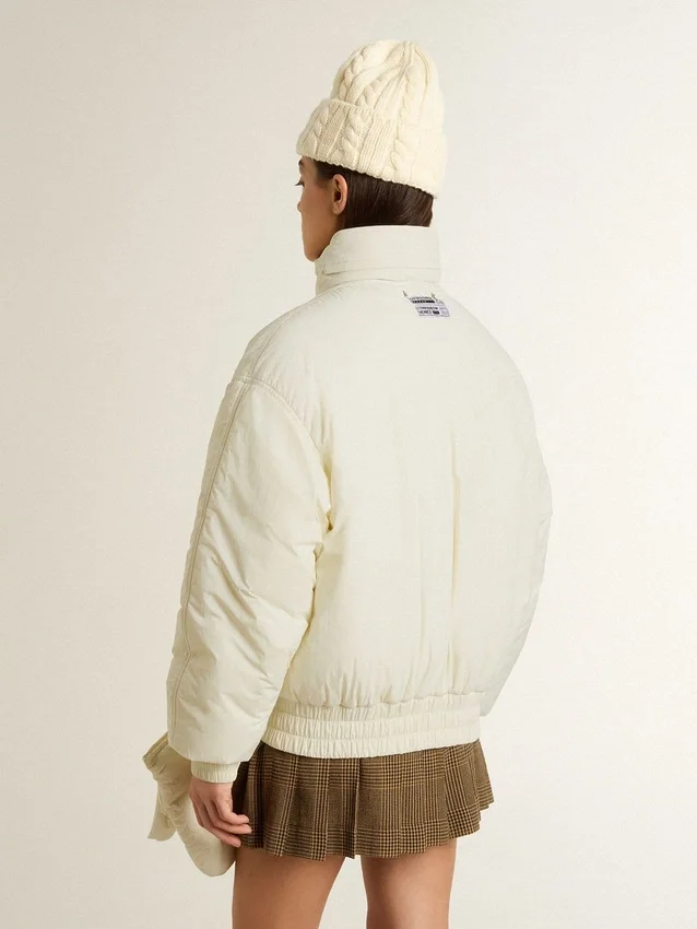 Giacca imbottita da donna color crema