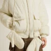 Giacca imbottita da donna color crema