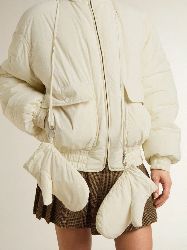 Giacca imbottita da donna color crema