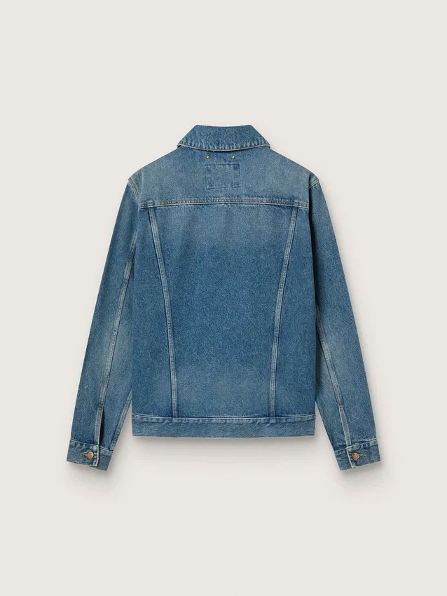 Giacca in denim da uomo con lavaggio medio