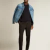 Giacca in denim da uomo con lavaggio medio