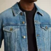 Giacca in denim da uomo con lavaggio medio