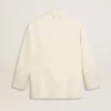 Giacca oversize monopetto bianca con effetto seta e ricami