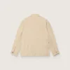 Giacca safari da donna in viscosa beige a micro-chevron