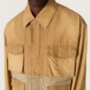 Giacca safari unisex in cotone beige e verde militare con tasche maxi