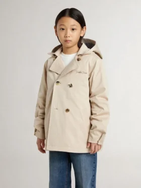 Giacca trench da bambino con gilet interno rimovibile