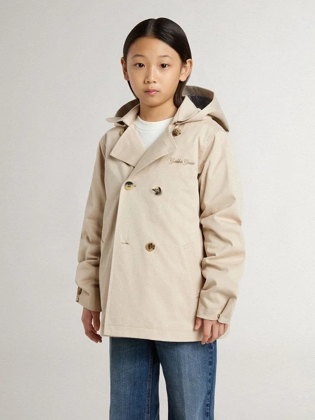 Giacca trench da bambino con gilet interno rimovibile