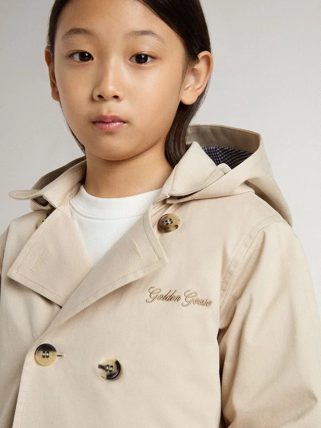 Giacca trench da bambino con gilet interno rimovibile