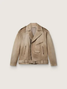 Giacca unisex in pelle trattata e tinta a mano