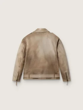 Giacca unisex in pelle trattata e tinta a mano