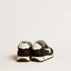 Giacca Young Marathon in nylon nero con stella stampata e linguetta in pelle sul tallone