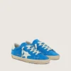 Giovane Super-Star in pelle scamosciata blu brillante con stella in pelle bianca