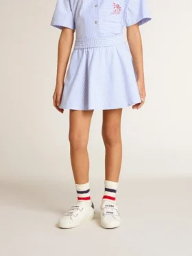 Gonna da bambina a righe azzurre