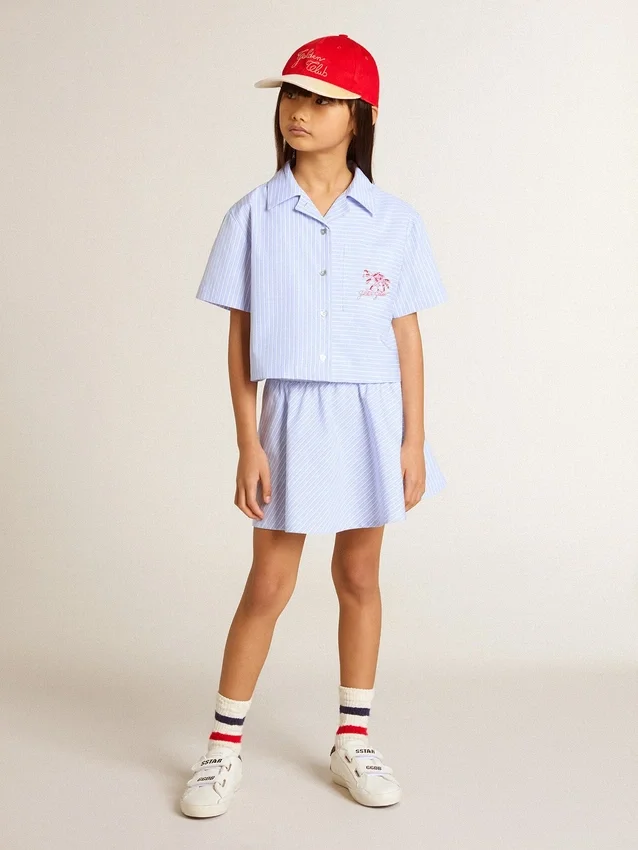 Gonna da bambina a righe azzurre