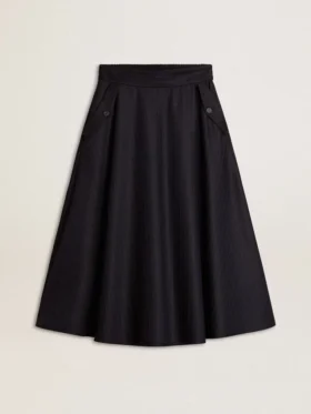 Gonna da donna in lana blu notte