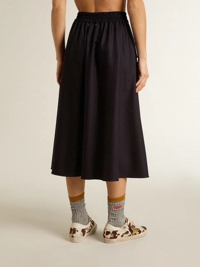 Gonna da donna in lana blu notte