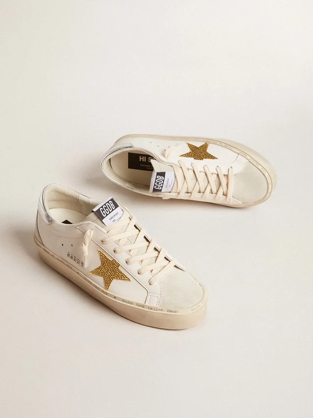 Hi Star con stella in cristalli Swarovski e linguetta sul tallone in pelle argentata