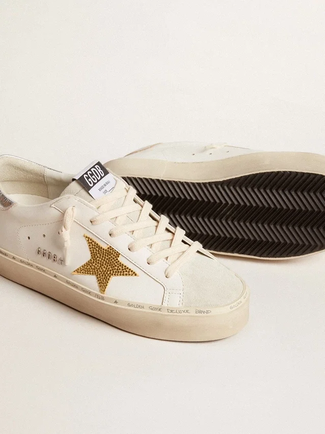 Hi Star con stella in cristalli Swarovski e linguetta sul tallone in pelle argentata