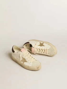 Hi Star con stella in pelle metallizzata platino e linguetta sul tallone glitterata