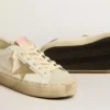 Hi Star con stella in pelle metallizzata platino e linguetta sul tallone glitterata