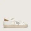Hi Star da donna con stella glitterata argento e linguetta sul tallone in nabuk grigio tortora
