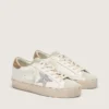 Hi Star da donna con stella glitterata argento e linguetta sul tallone in nabuk grigio tortora