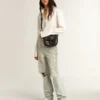 Hi Star da donna con stella glitterata argento e linguetta sul tallone in nabuk grigio tortora