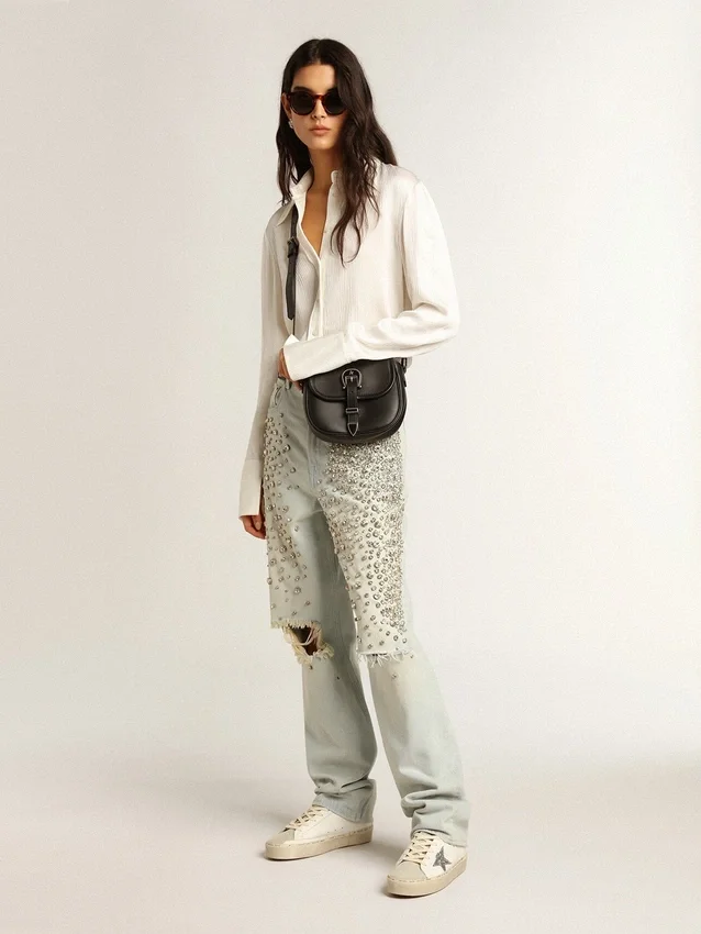 Hi Star da donna con stella glitterata argento e linguetta sul tallone in nabuk grigio tortora