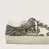 Hi Star da donna in pelle di pony bianca e nera con stella in pelle bianca