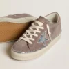 Hi Star da donna in pelle scamosciata con stella in pelle argentata e linguetta sul tallone in pelle