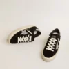 Hi Star da donna in pelle scamosciata nera con stella glitterata argento