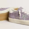 Hi Star da donna in pelle scamosciata viola con stella glitterata argento
