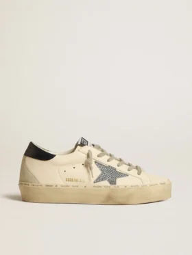 Hi Star in nappa con stella in cristalli Swarovski e linguetta sul tallone in pelle blu scuro