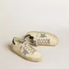 Hi Star in nappa con stella in cristalli Swarovski e linguetta sul tallone in pelle blu scuro