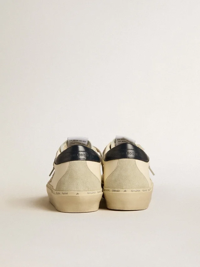 Hi Star in nappa con stella in cristalli Swarovski e linguetta sul tallone in pelle blu scuro