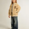 Jeans a gamba larga per bambine in denim blu