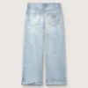 Jeans bootcut da bambina Golden in denim azzurro con logo ricamato