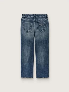 Jeans bootcut da bambine Journey in denim blu con strass sfumati