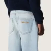 Jeans da bambino Golden in denim azzurro con logo ricamato