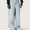 Jeans da bambino Golden in denim azzurro con logo ricamato