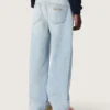 Jeans da bambino Golden in denim azzurro con logo ricamato